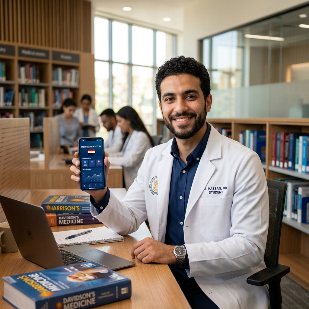 طالب طب يستخدم تطبيق براق